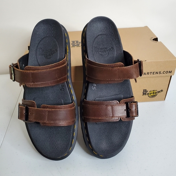 Dr. Martens Myles Brando Leather Sandal Women's Size 12 Men's 11 NEW Dark Brown - Picture 3 of 16
